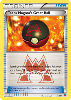 Carta de Super Ball del Equipo Magma