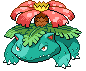 Sprite Animado Venusaur Blanco Negro