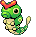 Sprite Animado Caterpie Blanco Negro