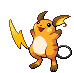 Sprite Animado Raichu Blanco Negro