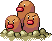 Sprite Animado Dugtrio Blanco Negro