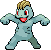 Sprite Animado Machop Blanco Negro