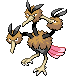 Sprite Animado Dodrio Blanco Negro