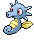Sprite Animado Horsea Blanco Negro