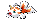 Sprite Animado Goldeen Blanco Negro