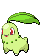 Sprite Animado Chikorita Blanco Negro