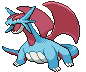 Sprite Animado Salamence Blanco Negro