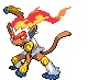 Sprite Animado Infernape Blanco Negro
