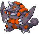 Sprite Animado Rhyperior Blanco Negro
