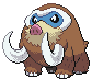 Sprite Animado Mamoswine Blanco Negro