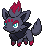 Sprite Animado Zorua Blanco Negro