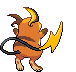 Sprite Animado Raichu Blanco Negro