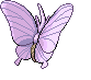 Sprite Animado Venomoth Blanco Negro