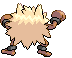 Sprite Animado Primeape Blanco Negro
