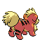 Sprite Animado Growlithe Blanco Negro