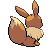 Sprite Animado Eevee Blanco Negro
