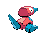 Sprite Animado Porygon Blanco Negro