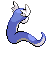 Sprite Animado Dratini Blanco Negro