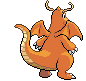 Sprite Animado Dragonite Blanco Negro