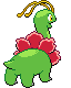 Sprite Animado Meganium Blanco Negro
