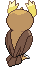 Sprite Animado Noctowl Blanco Negro