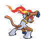 Sprite Animado Infernape Blanco Negro