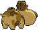Sprite Animado Hippopotas Blanco Negro