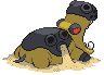 Sprite Animado Hippowdon Blanco Negro