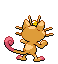 Sprite Animado Meowth Blanco Negro
