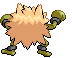 Sprite Animado Primeape Blanco Negro