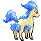 Sprite Animado Ponyta Blanco Negro