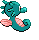 Sprite Animado Horsea Blanco Negro