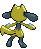 Sprite Animado Riolu Blanco Negro