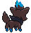 Sprite Animado Zorua Blanco Negro