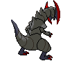 Sprite Animado Haxorus Blanco Negro