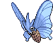 Sprite Animado Venomoth Blanco Negro