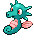 Sprite Animado Horsea Blanco Negro