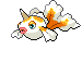 Sprite Animado Goldeen Blanco Negro