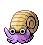 Sprite Animado Omanyte Blanco Negro