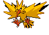 Sprite Animado Zapdos Blanco Negro