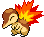 Sprite Animado Cyndaquil Blanco Negro