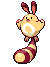 Sprite Animado Sentret Blanco Negro