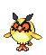 Sprite Animado Hoothoot Blanco Negro