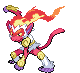 Sprite Animado Infernape Blanco Negro
