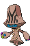 Sprite Animado Beheeyem Blanco Negro