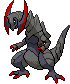 Sprite Animado Haxorus Blanco Negro