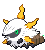Sprite Animado Larvesta Blanco Negro