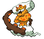 Sprite Animado Landorus Blanco Negro