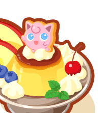 Flan con Frutas de Jigglypuff